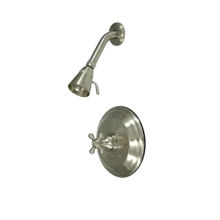 Kingston Brass Shower Faucet, 2, Wall Mount, Brushed Nickel KB2638BXSO